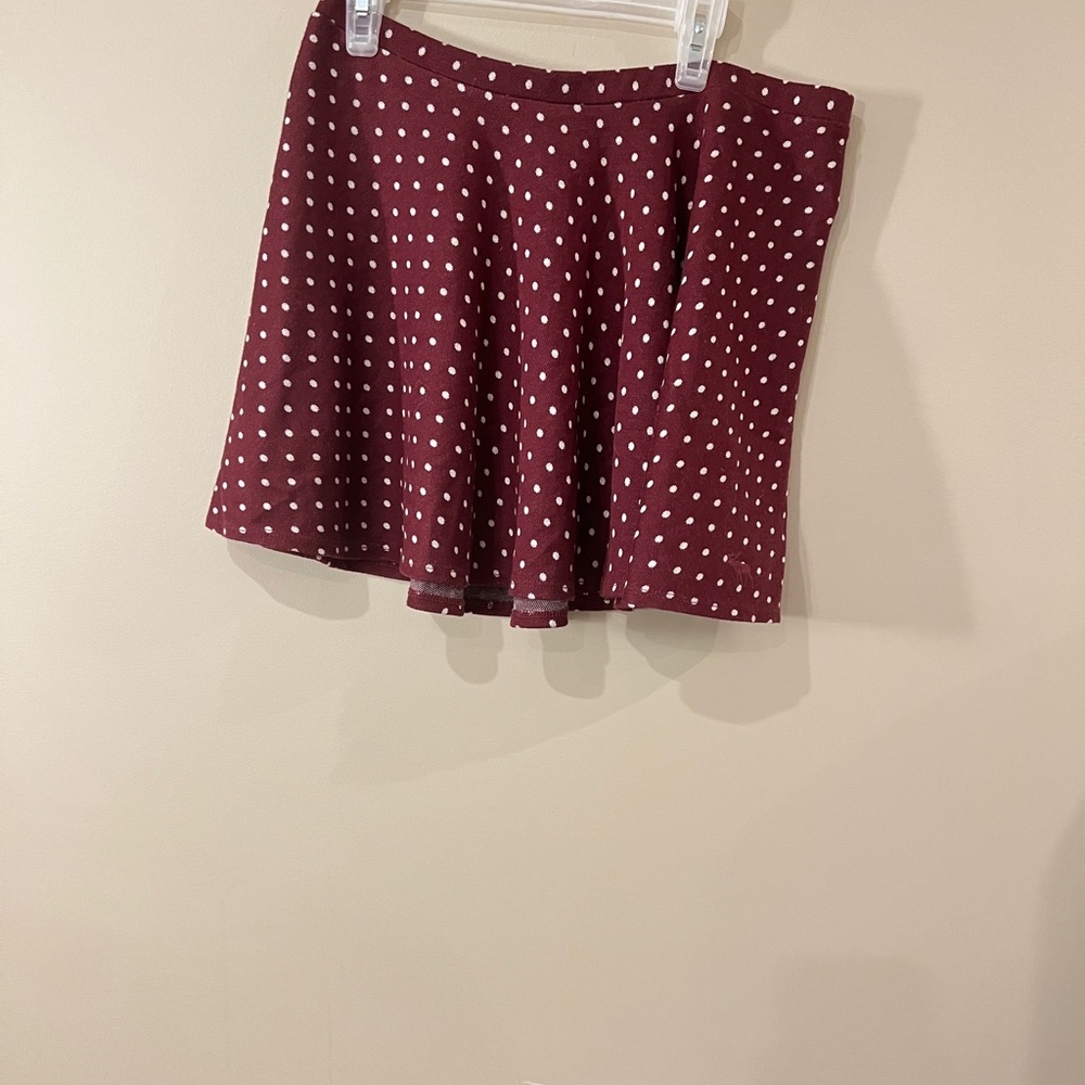 Abercrombie & Fitch Maroon Polka Dot Skirt